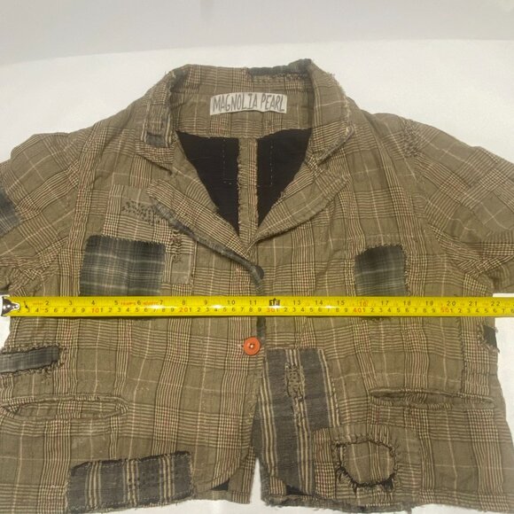 Magnolia Pearl Boro Patchwork Plaid Cropped Jacket – Rare & Authentic - Picture 8 of 11